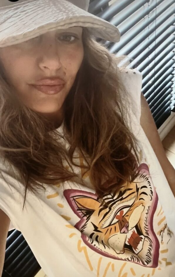 Camiseta the tiger blanca oversize sin mangas