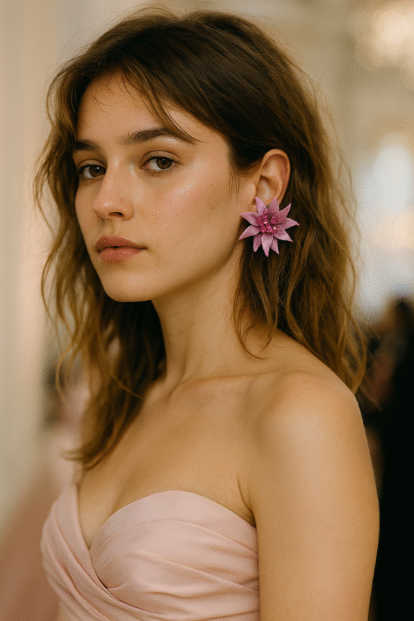 Pendientes Flor Fucsia Boreal