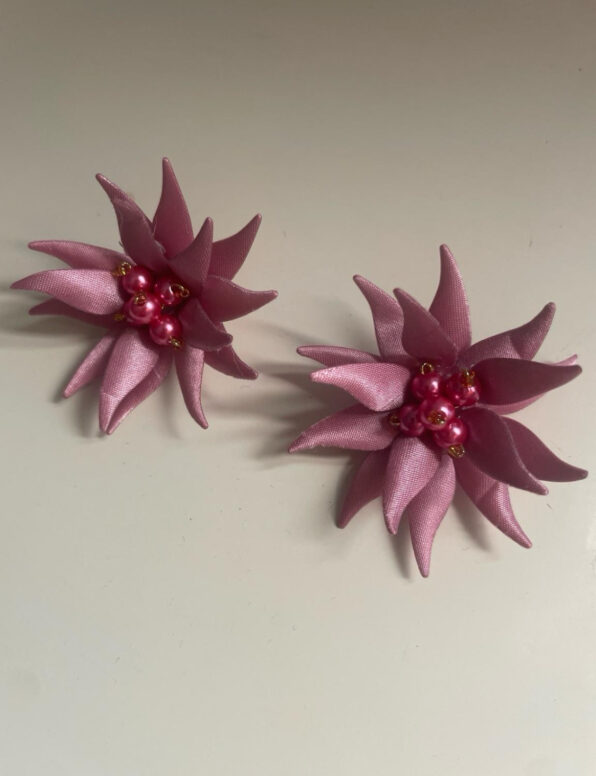 Pendientes Flor Fucsia Boreal - Imagen 2